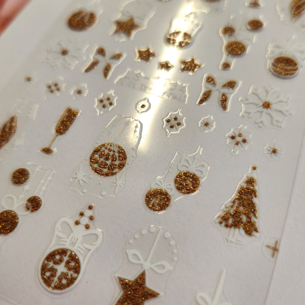 Gold glitter stickers