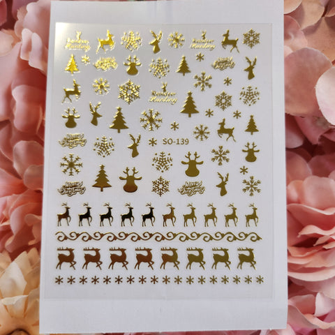 Gold nail stickers