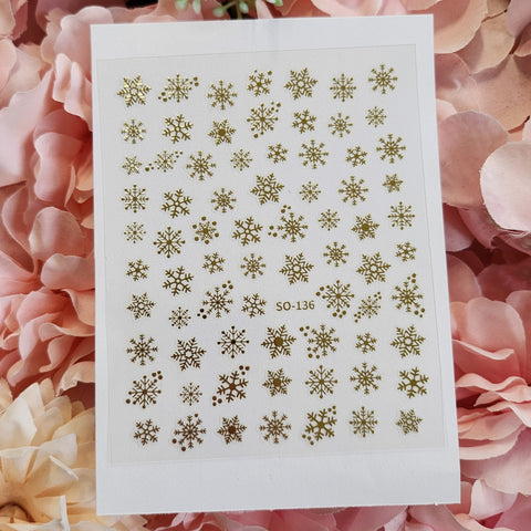 Gold snowflake stickers