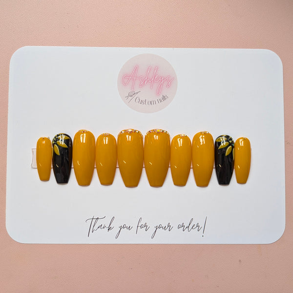 Yellow with sunflower design