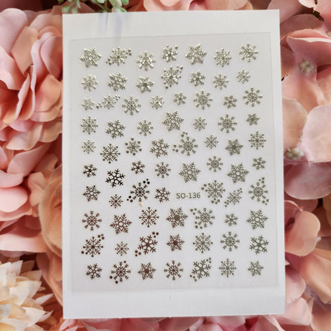 Silver snowflake stickers