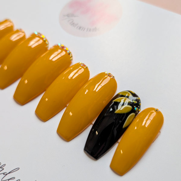 Yellow with sunflower design