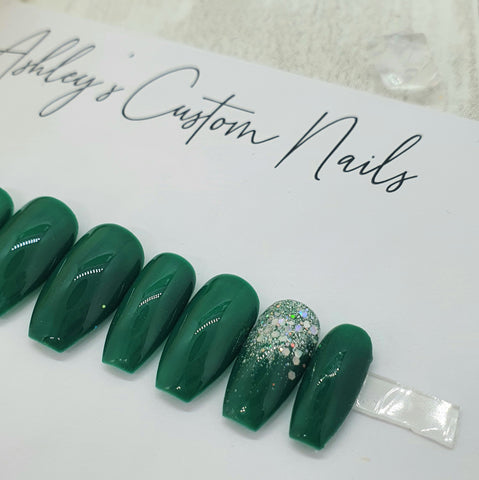 Green with glitter