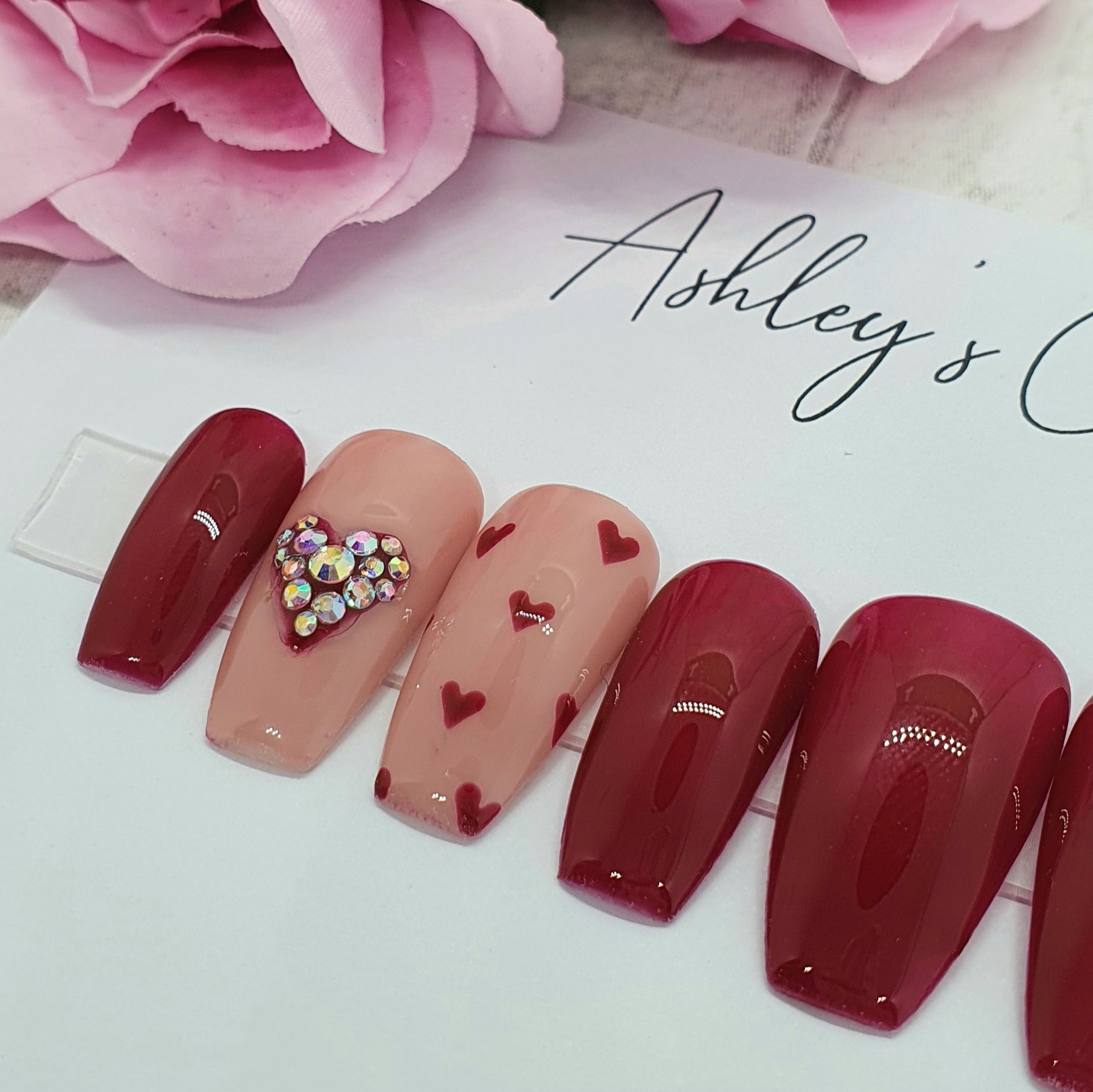 Hearts with nude/red