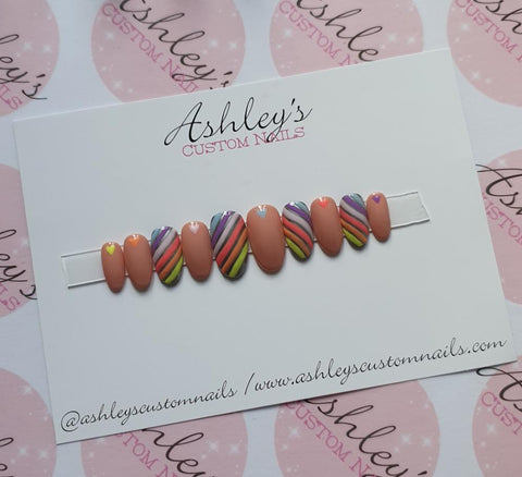 Chrome/nude rainbow design