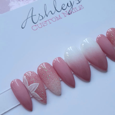 Flower accent, pink ombre