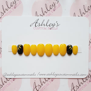 Yellow with sunflower design